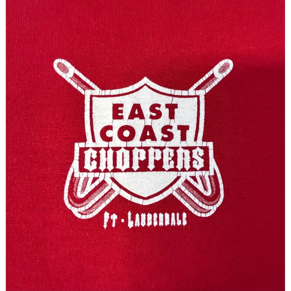 East Coast Choppers Ft Lauderdale Graphic T-Shirt Red XL Biker Tee Distressed